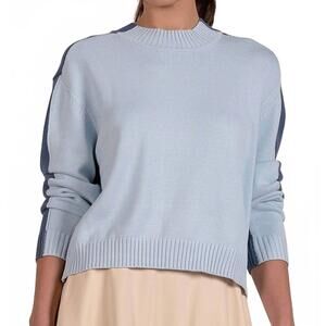 NEW ELAN mila colorblock sweater in light teal